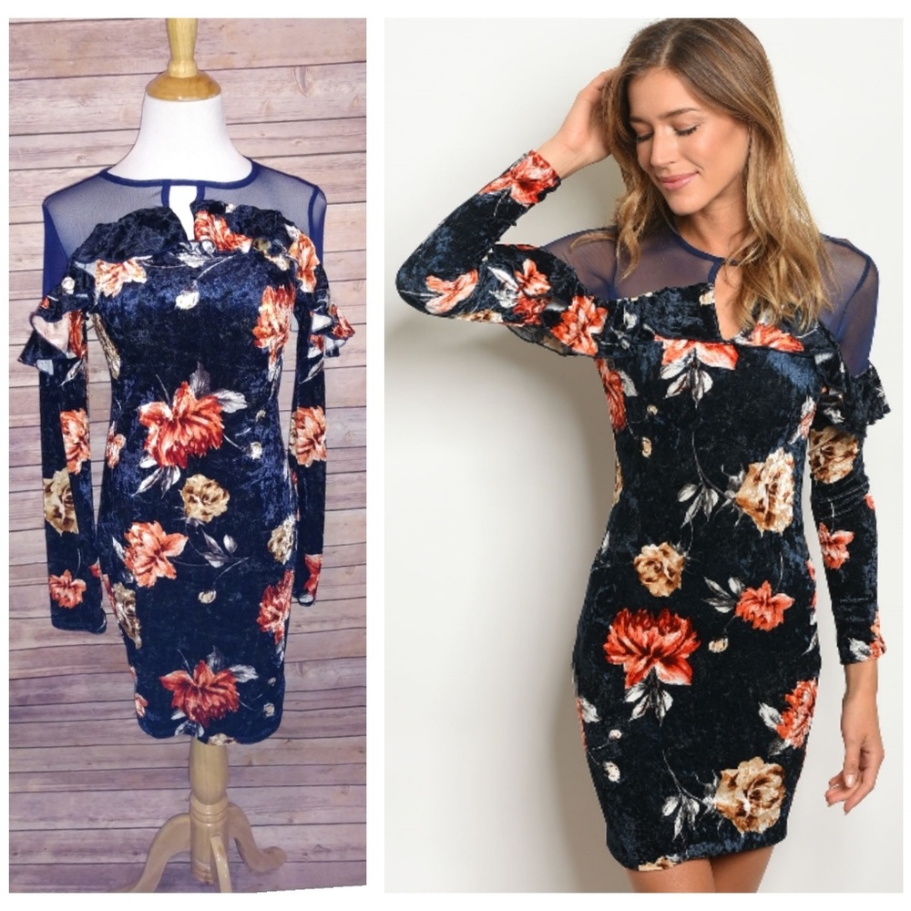 Navy Floral Dress